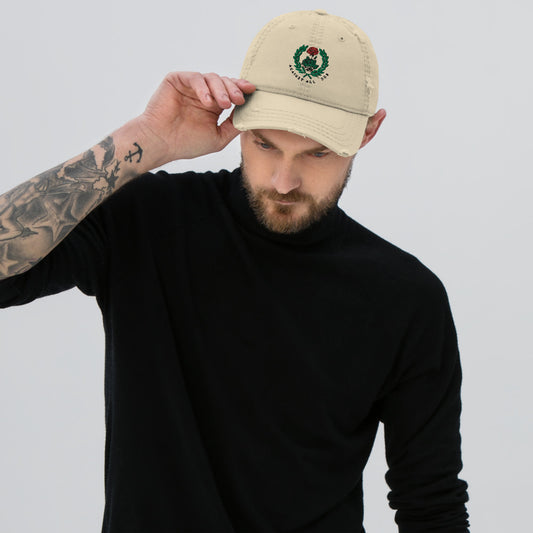 Win (3D logo 1) Distressed Dad Hat