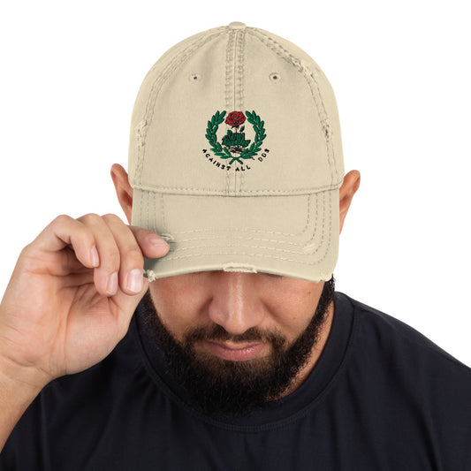 Win (3D logo 1) Distressed Dad Hat