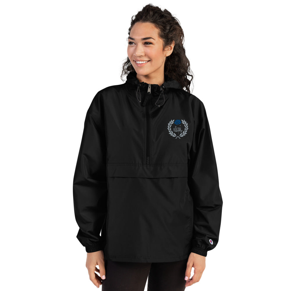 Embroidered (blue rose) Champion Packable Jacket