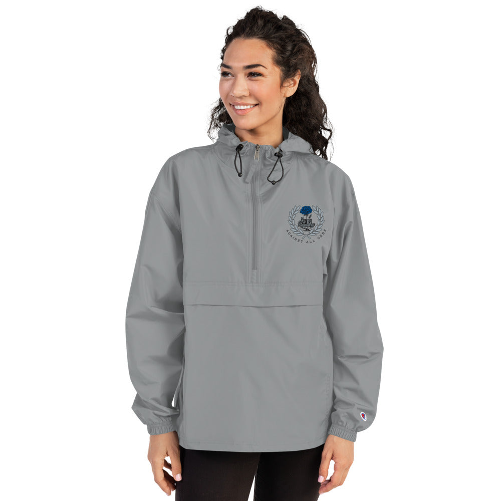 Embroidered (blue rose) Champion Packable Jacket