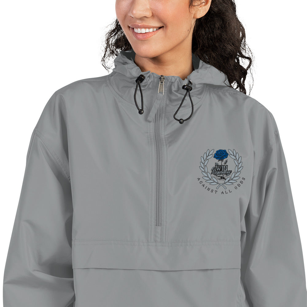 Embroidered (blue rose) Champion Packable Jacket