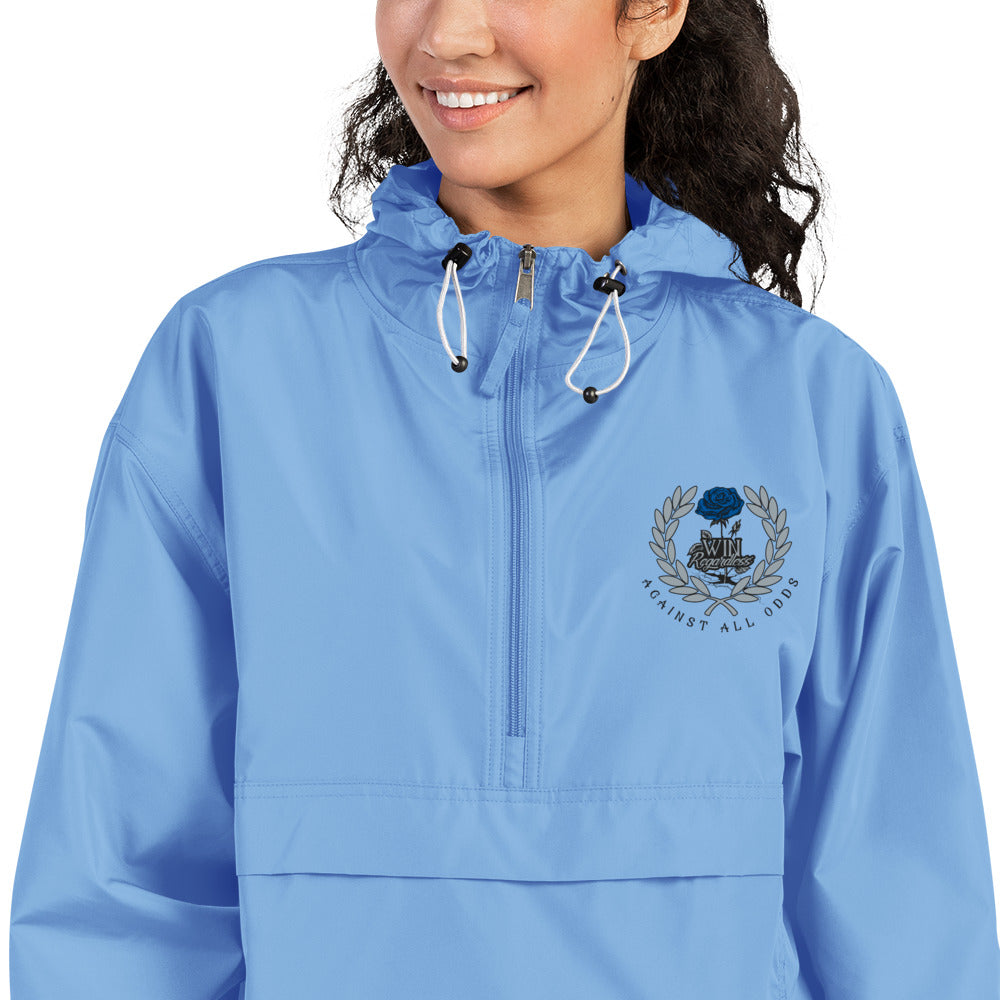 Embroidered (blue rose) Champion Packable Jacket