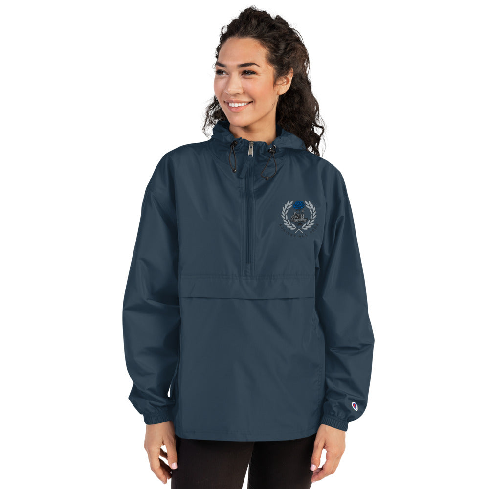 Embroidered (blue rose) Champion Packable Jacket