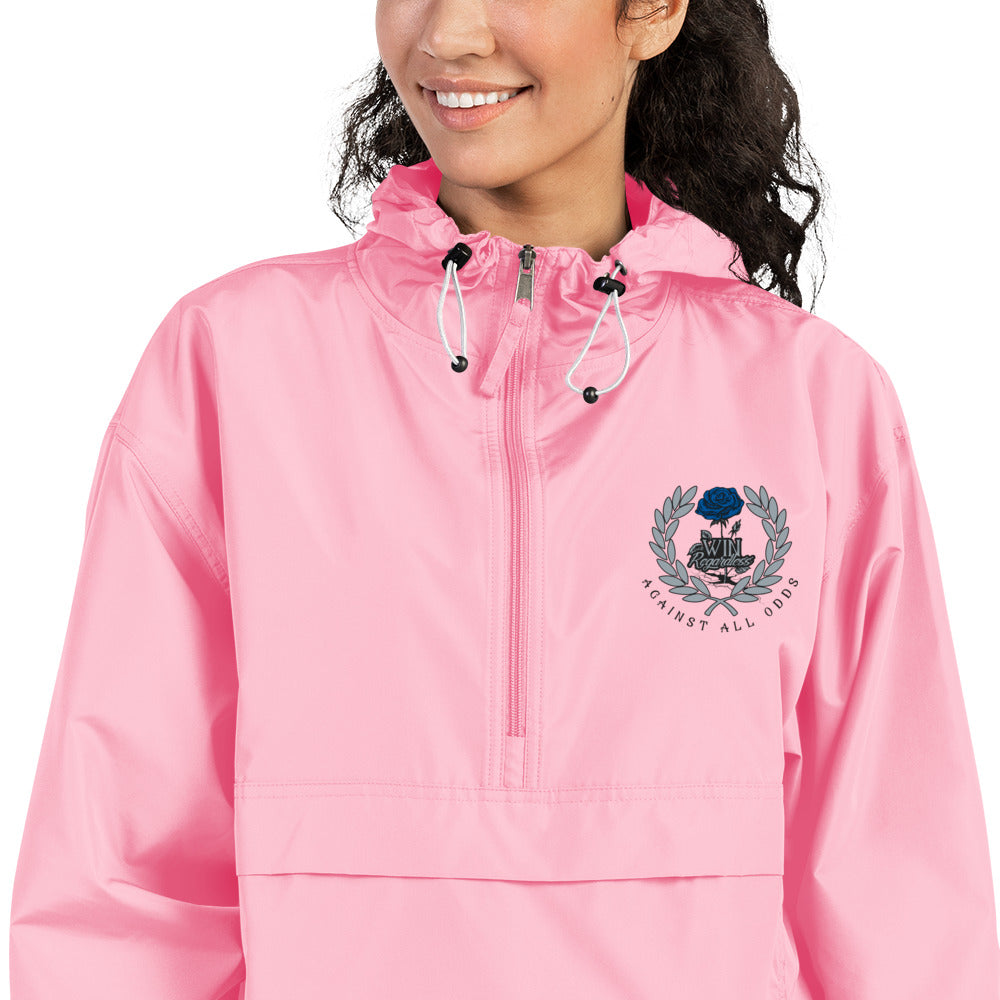 Embroidered (blue rose) Champion Packable Jacket