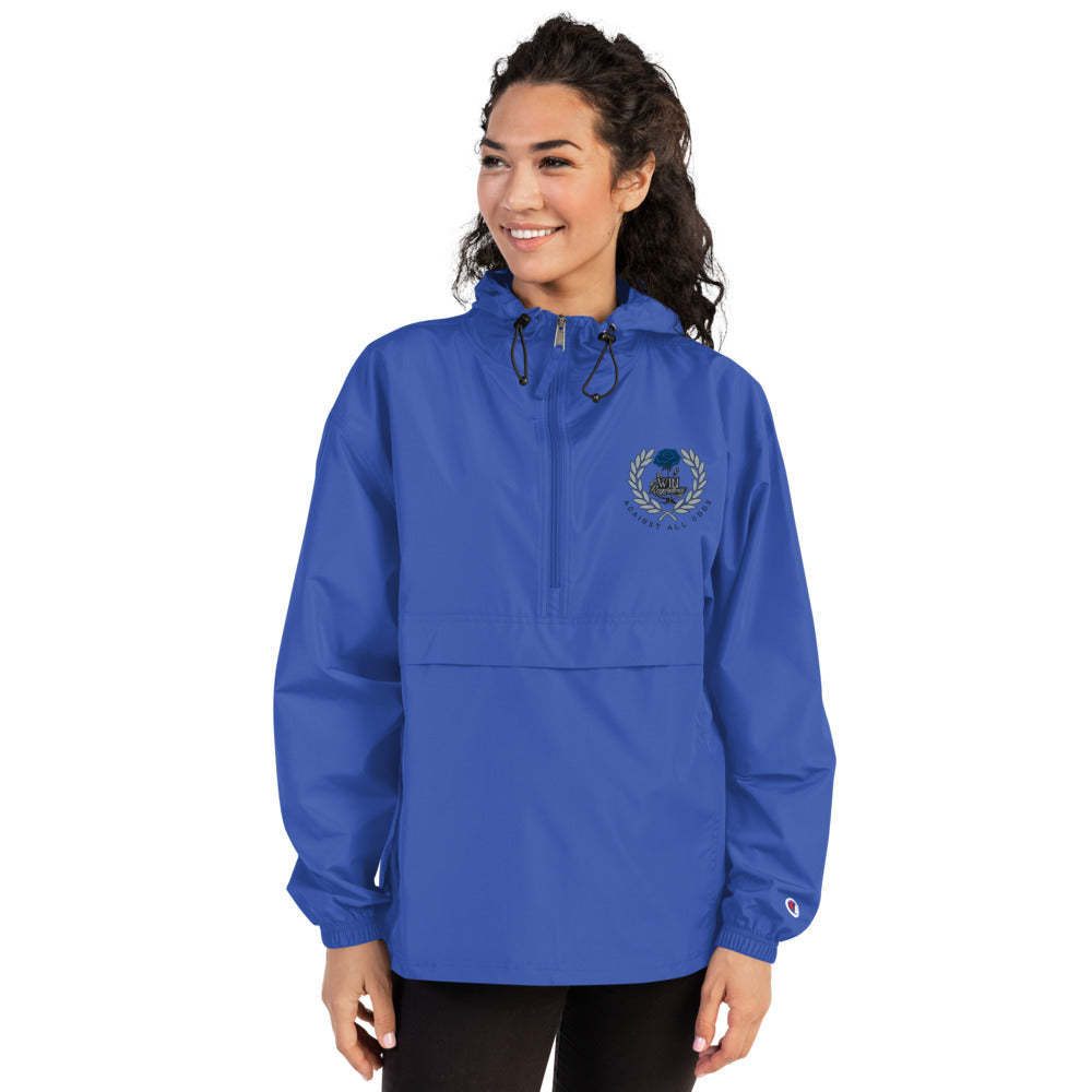 Embroidered (blue rose) Champion Packable Jacket