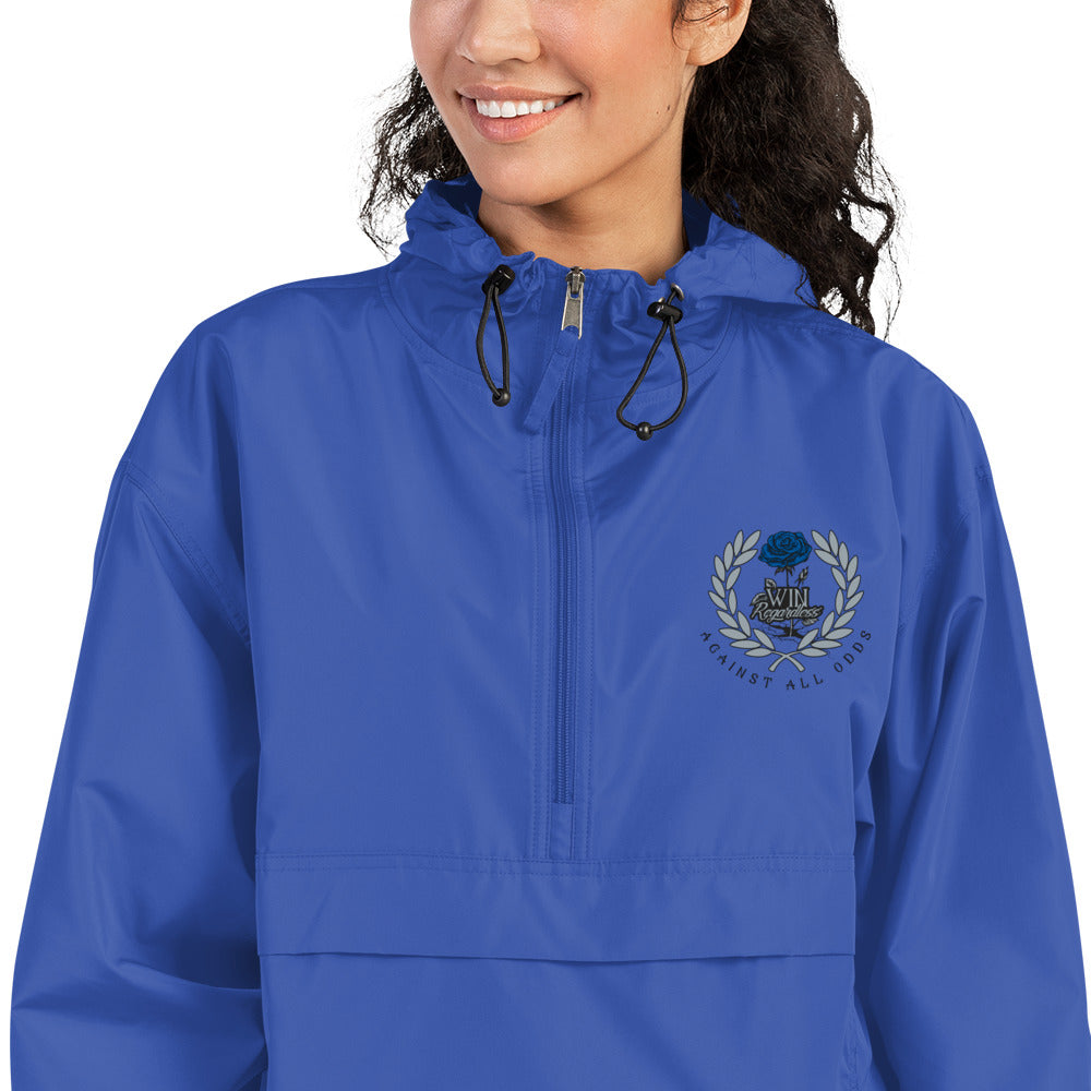 Embroidered (blue rose) Champion Packable Jacket