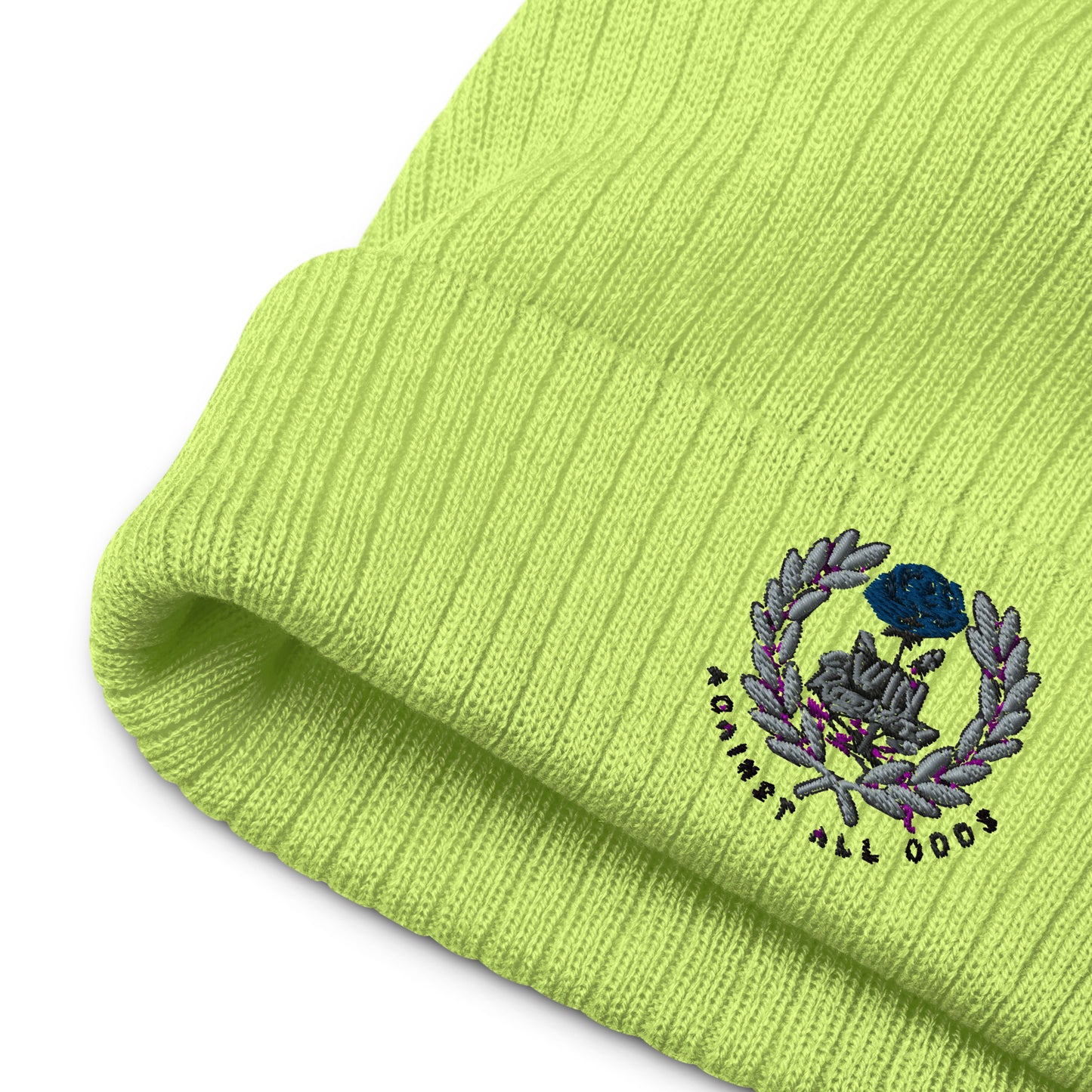 Ribbed knit beanie Win Blue Rose