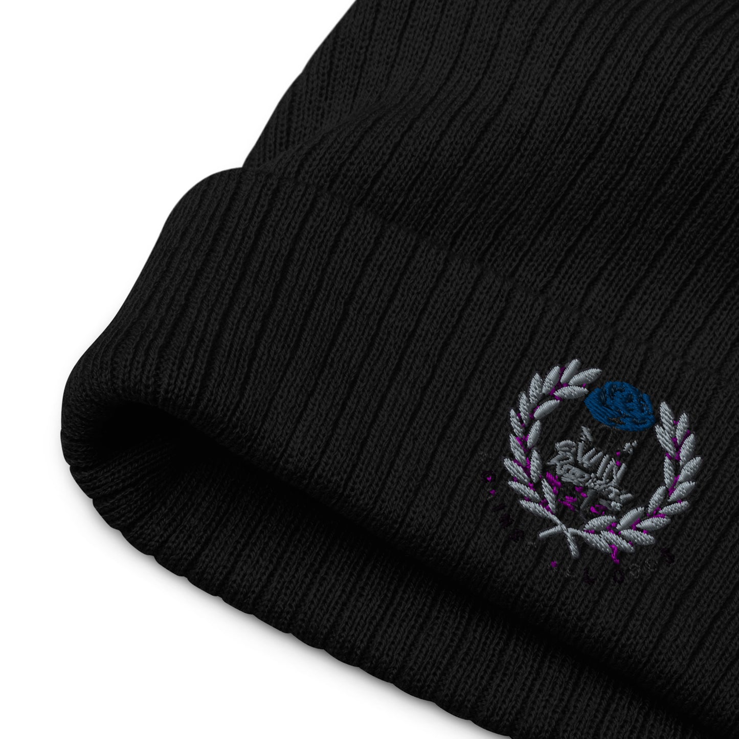 Ribbed knit beanie Win Blue Rose