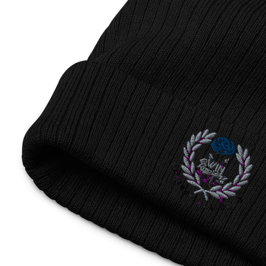 Ribbed knit beanie Win Blue Rose