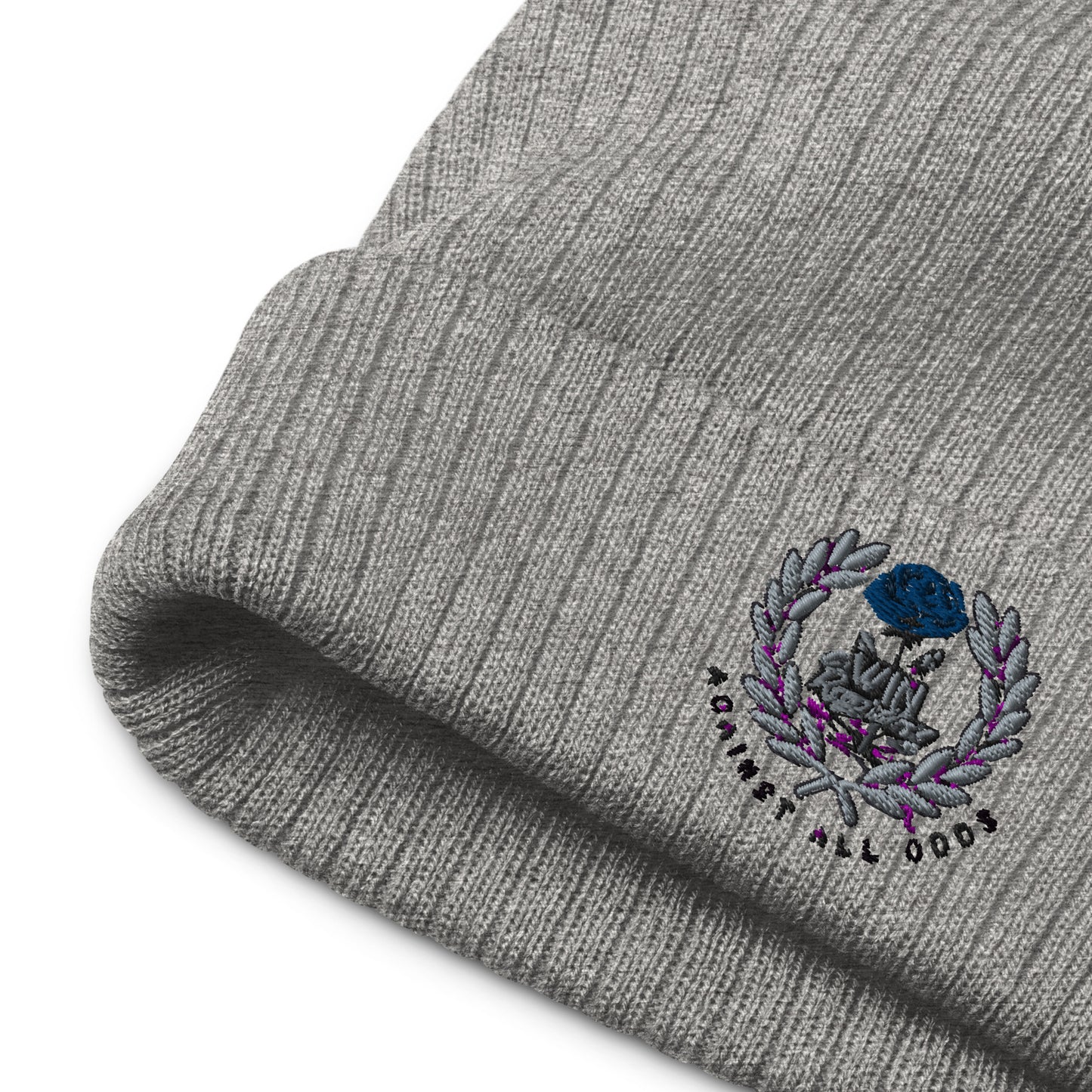 Ribbed knit beanie Win Blue Rose