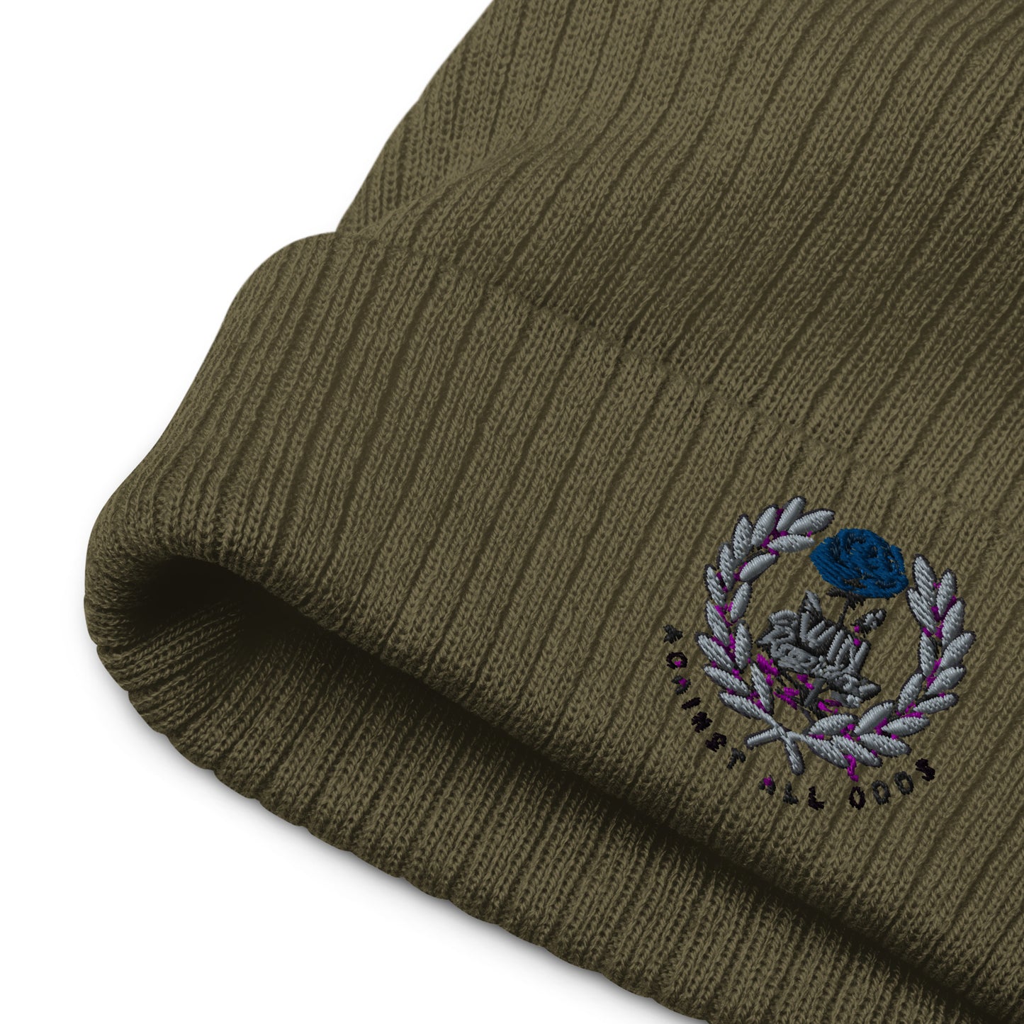 Ribbed knit beanie Win Blue Rose