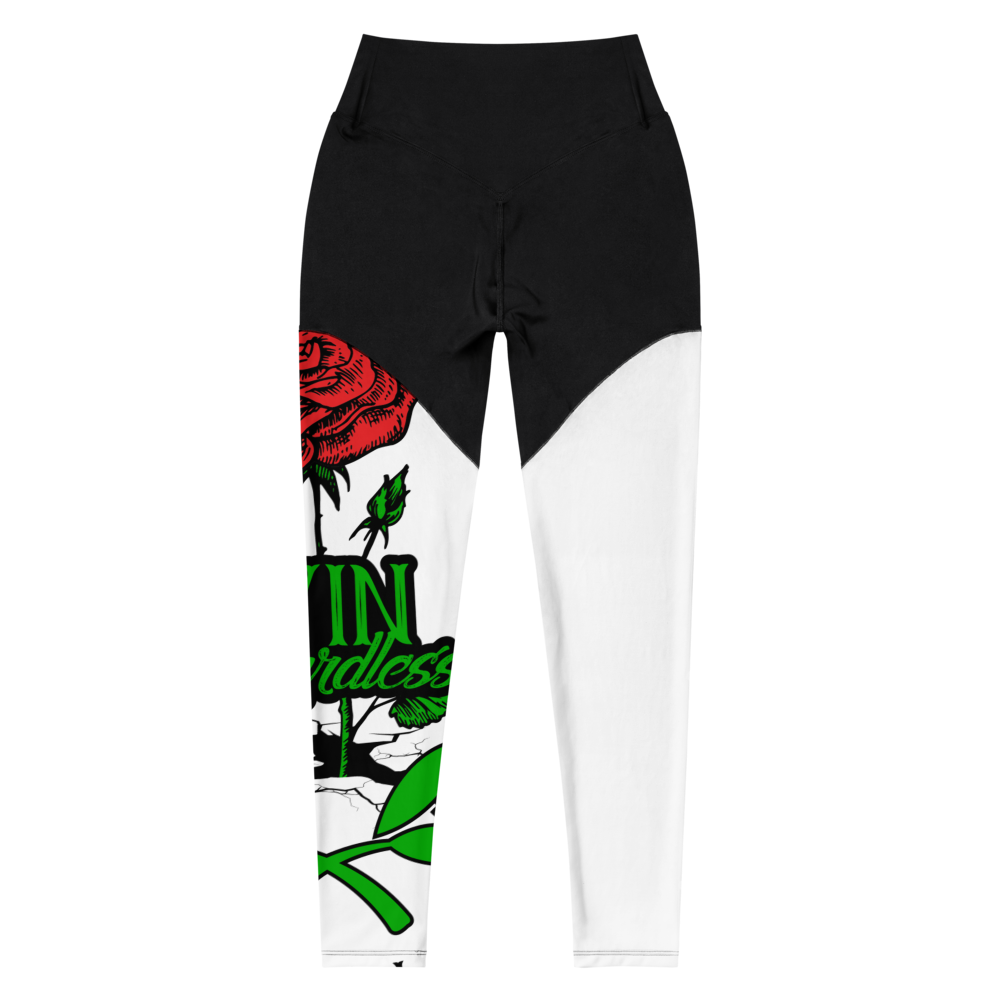 Sports Leggings Win Regardless Rose Black/White