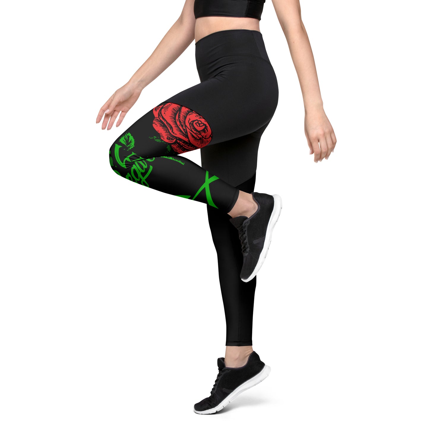 Sports Leggings Win Rose Black